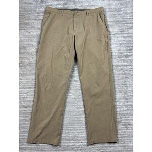 FLX Pants Mens 38x30 Brown Chino Stretch Flat Front Straight Pockets Casual